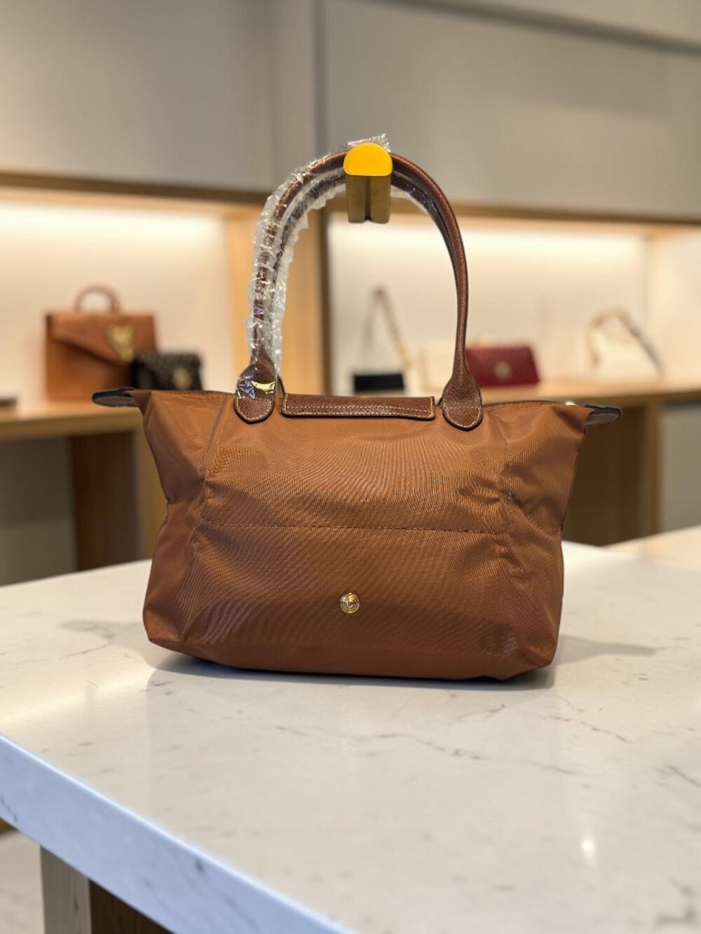 SALE!! New Foldable Cognac Colored Medium Tote in Nylon NWT - Picture 2 of 5